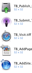 The icons that would have been used for Webpages 1.0